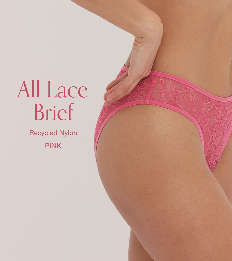 All Lace Brief Pack Pink - 3 pcs