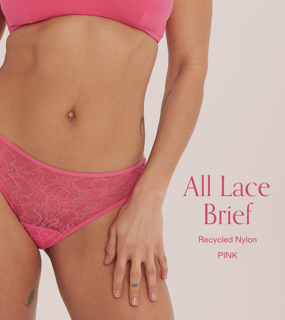 All Lace Brief Pack Pink - 3 pcs