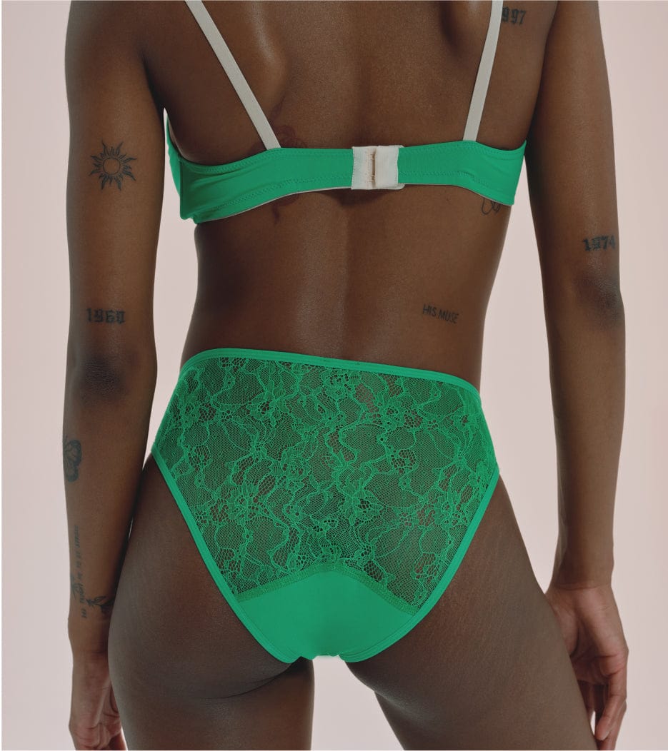 Lace Brief - Recycled Nylon - Bright Green