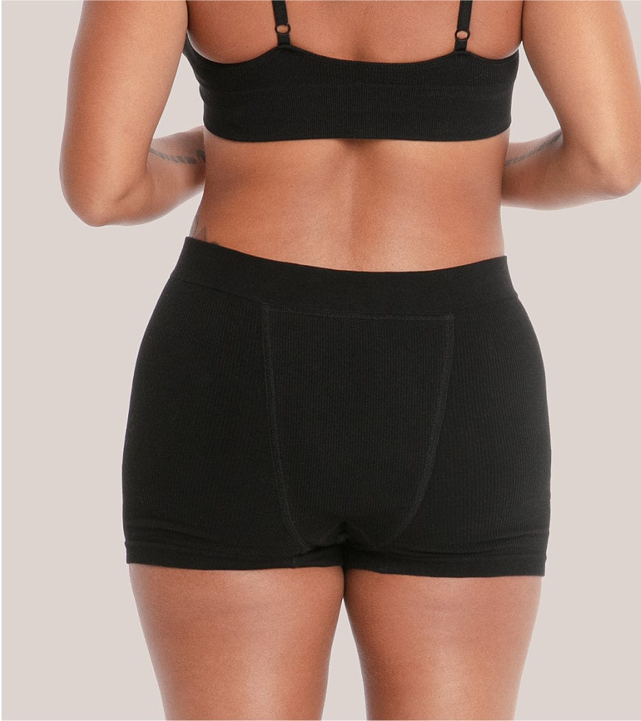 Seamless Ribbed Boxer Short - Black