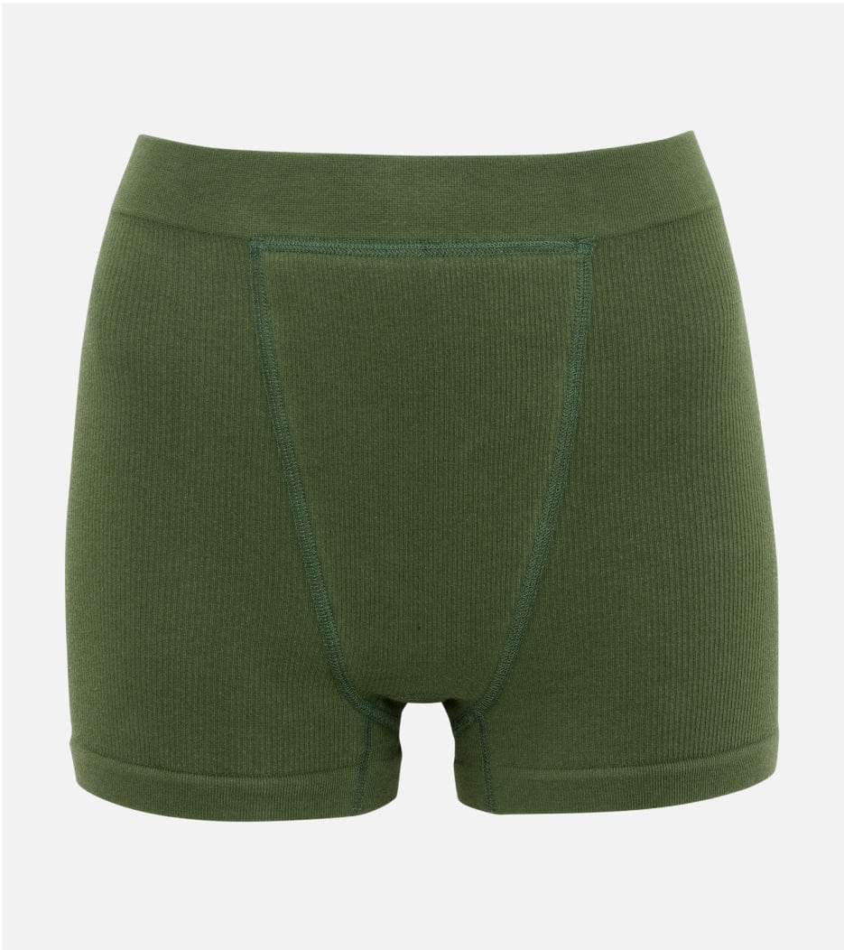 Seamless Ribbed Boxer Short - Forest green