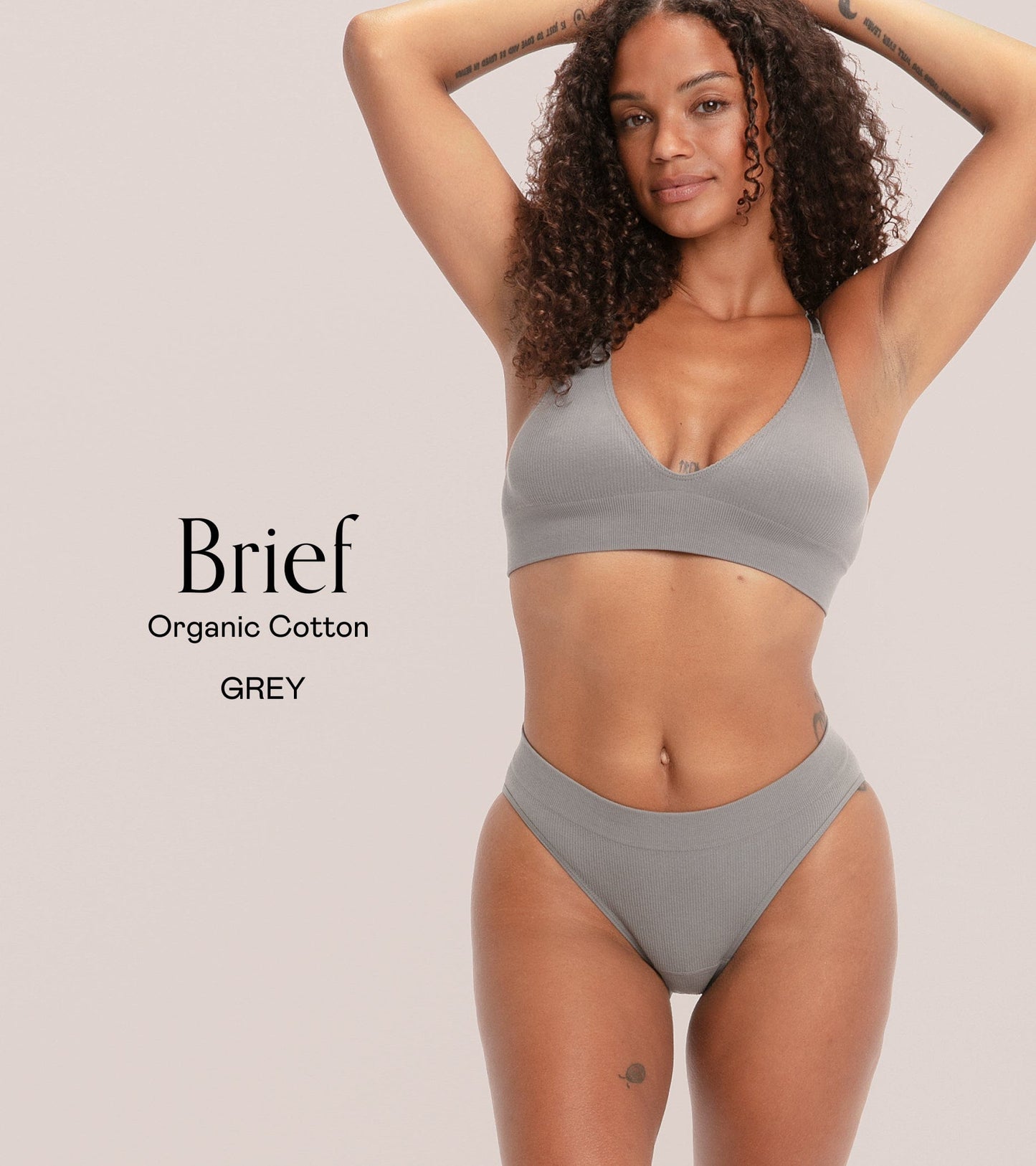 Seamless Ribbed Brief Pack grey - 3 pcs