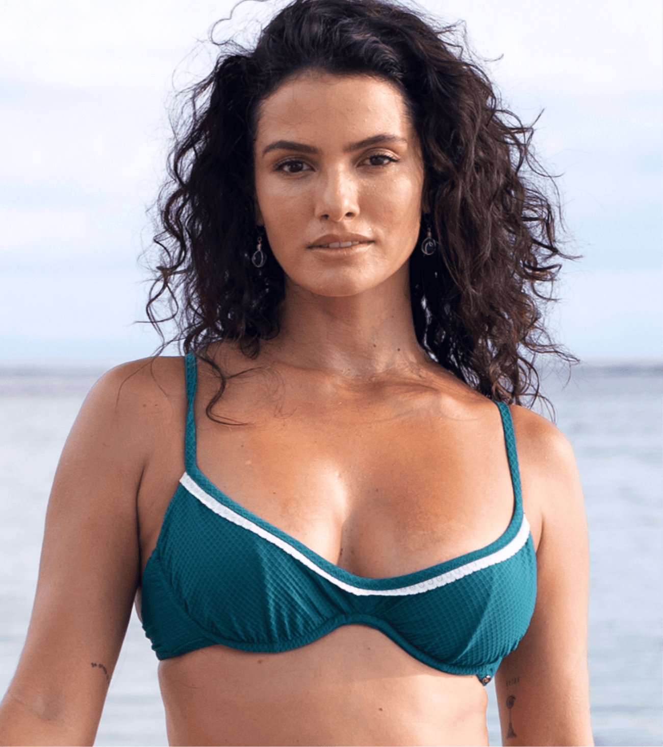 Swimwear - Waffle - Wired - Top - Teal